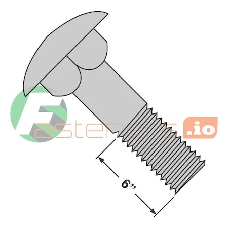 3/8-16 X 7 1/2 Carriage Bolts/Steel/Hot Dip Galvanized/Partially Threaded/6 Of Thread , 100PK